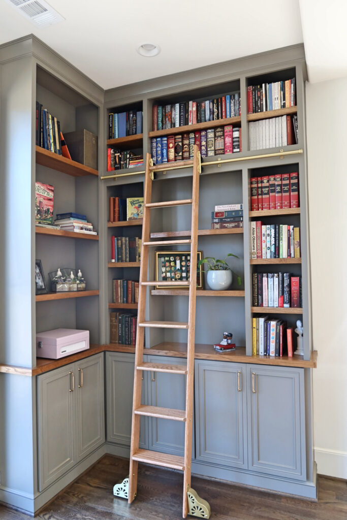 Built In Bookshelf with Ladder