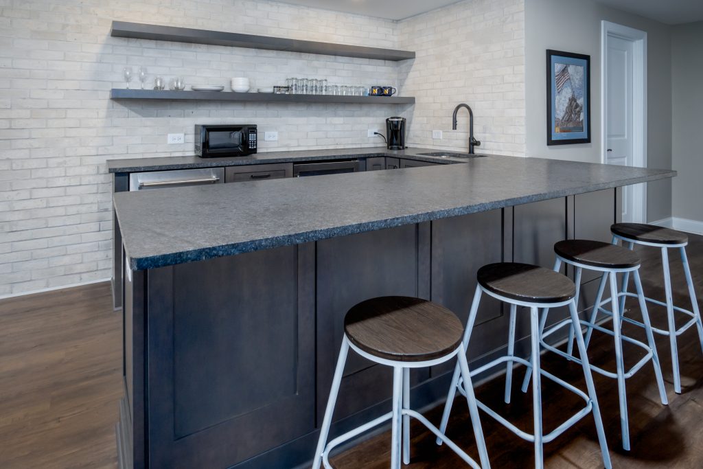 modern basement bar