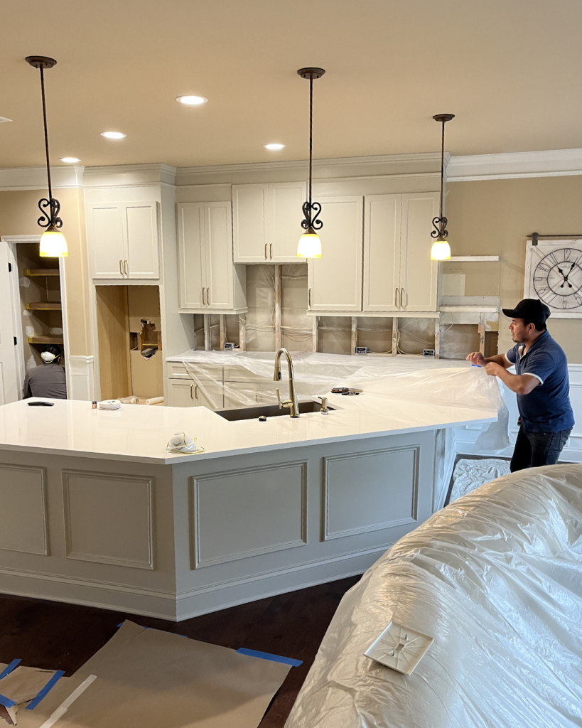 Prepping for backsplash and lighting