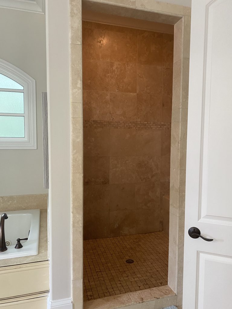 primary shower without door