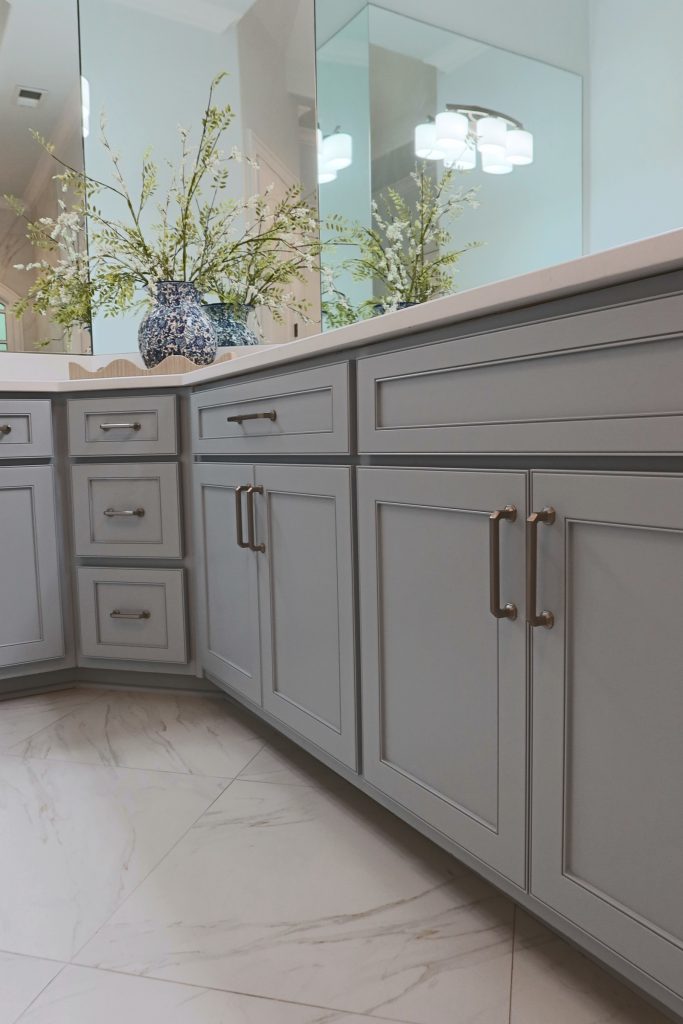 Blue Cabinetry in a primary bath